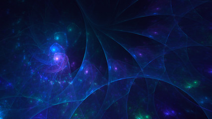 3D rendering multicolored abstract fractal on black background