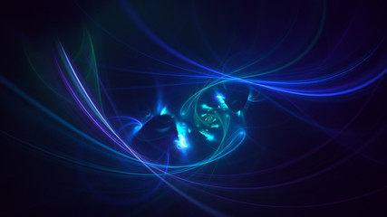 3D rendering multicolored abstract fractal on black background