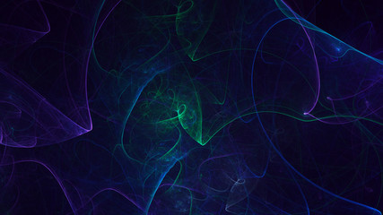 3D rendering multicolored abstract fractal on black background