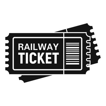 Railway ticket icon. Simple illustration of railway ticket vector icon for web design isolated on white background