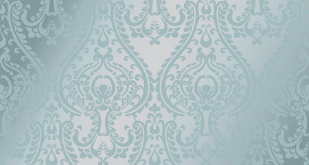 Arabic ornament pattern background Vector. Blue glossy color decors