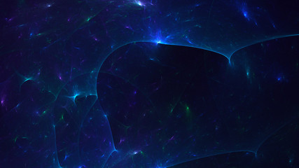 3D rendering multicolored abstract fractal on black background