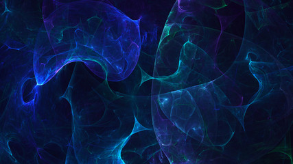 3D rendering multicolored abstract fractal on black background