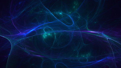 3D rendering multicolored abstract fractal on black background