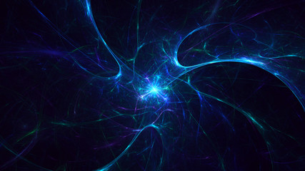 Fototapeta premium 3D rendering multicolored abstract fractal on black background