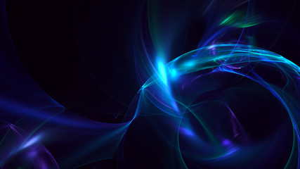 3D rendering multicolored abstract fractal on black background