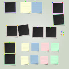 A large set of Polaroid square photo frames and templates for photo square size, vintage style. Stationery products