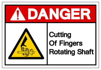 Danger Cutting of Fingers Rotating Shaft Symbol Sign, Vector Illustration, Isolate On White Background Label .EPS10