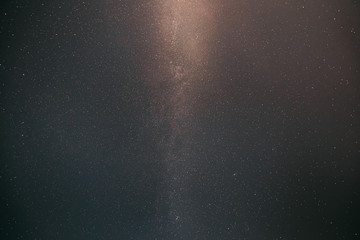Real Night Sky Stars With Milky Way Galaxy. Natural Starry Sky Black Background