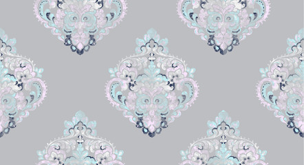 Baroque ornament Vector. Luxury watercolor trendy texture. Vintage retro old styles
