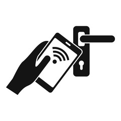 Security smart door lock icon. Simple illustration of security smart door lock vector icon for web design isolated on white background