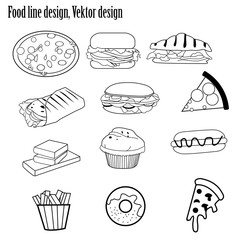 Food icon design, vector line design
