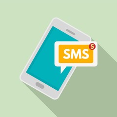 Smartphone sms icon. Flat illustration of smartphone sms vector icon for web design