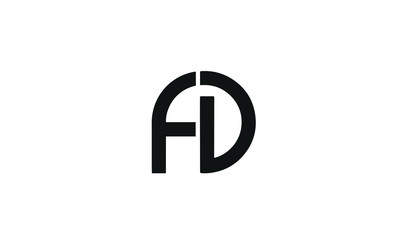 FD or DF and F or D abstract letter mark monogram vector logo template