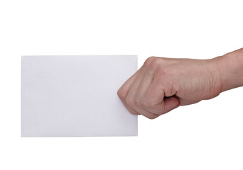 blank sign note label hand holding paper