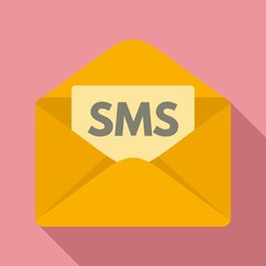 Sms inbox icon. Flat illustration of sms inbox vector icon for web design