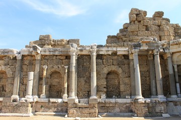 Side is an ancient resort port city in the south of the Mediterranean coast of Turkey.