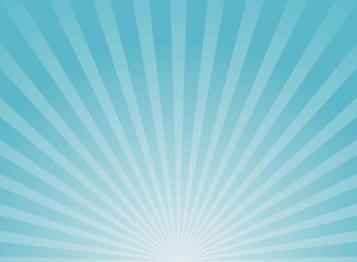 Sunlight wide horizontal background. Blue color burst background with yellow highlight.