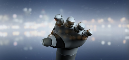 View of a Robot Hand Cyborg - 3d rendering