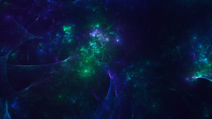 3D rendering multicolored abstract fractal on black background