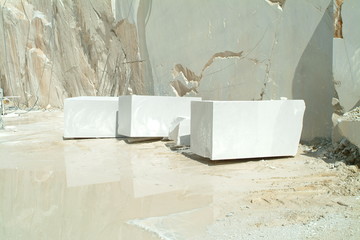 Blocks of white marble near the quarries, Carrara