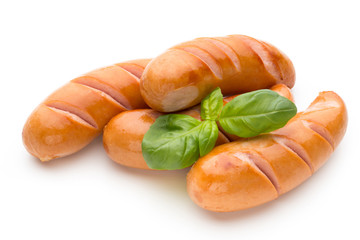 Pork sausage isolated on white background.