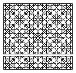 Template for laser cutting. Decorative panel with oriental geometric pattern.