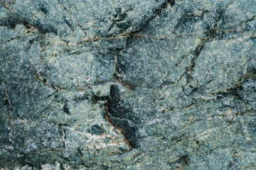 The texture of the stone overgrown with moss. Background image of a boulder