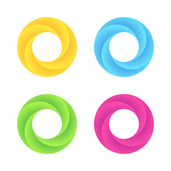 Multicolored circle logo icons set