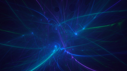 3D rendering multicolored abstract fractal on black background
