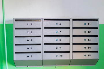 mailboxes for newspapers in the entrance