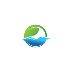 leaf sea logo template