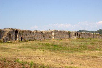 The ancient walls of the Roman empire city of Nicopolis near the city of Preveza in Epirus, Greece