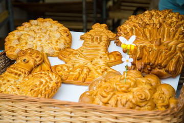 Fresh baked pastry at street food festival