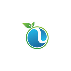 leaf water logo template