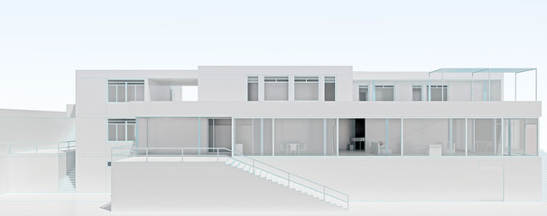 white modern house without textures