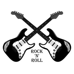 Vector image of two guitars. Image on a white background.