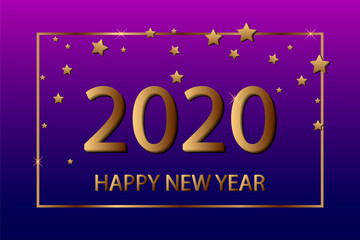 2020 Happy New Year vector background Christmas celebrate design. Festive premium concept template for holiday.