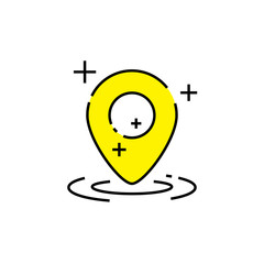 GPS pin icon. Geo location symbol. Pinpoint marker sign. Vector illustration navigation line icon.