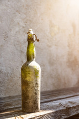 dirty old wine bottle