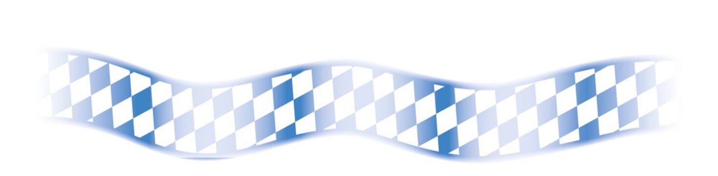 Breite Wellenbord&uuml;re mit Blau Wei&szlig;en Rauten, teilweise transparent