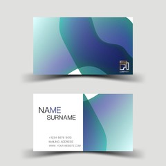 Modern business card design. With inspiration from the abstract.  Blue color on the gray background. Vector illustration.