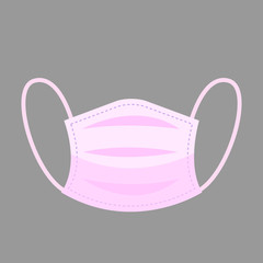 Colorful air pollution face mask, man or woman medical mask vector