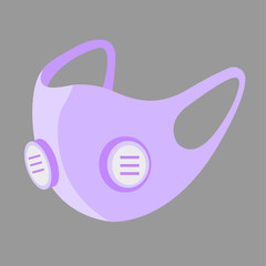 Colorful air pollution face mask, man or woman medical mask vector
