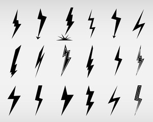  Thunder lighting. Flash icon isolated on transparent background. Vector illustration. Element of graphic symbol of lightning.