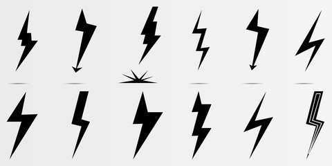  Thunder lighting. Flash icon isolated on transparent background. Vector illustration. Element of graphic symbol of lightning.