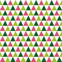 Seamless pattern with green and pink triangles