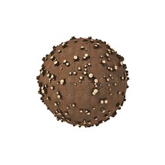 A sphere in the form of a small planet with large trees and small trees, stumps - a clock. Every hour it is deforestation and an environmental problem. 3D rendering, 3D image