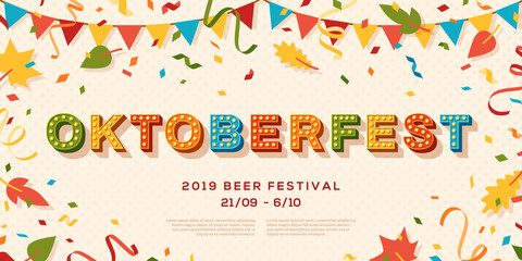 Oktoberfest banner vector template