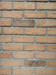 Orange brick wall. Construction material texture.